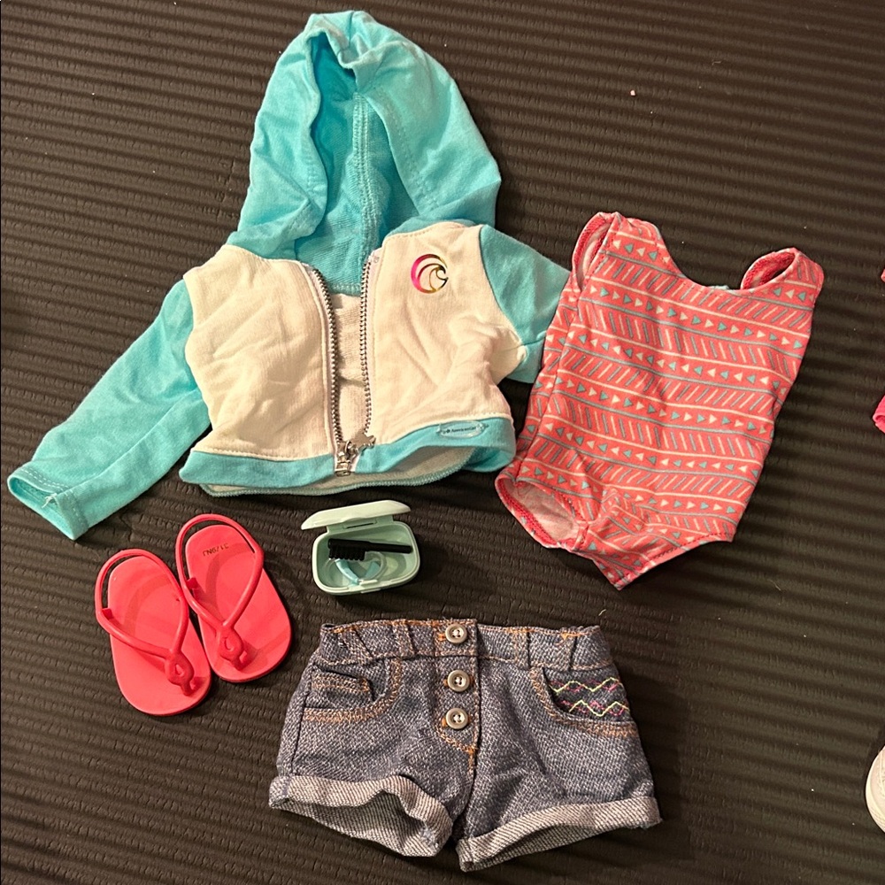 Joss American Girl Dolls Outfit with hearing aids and case.